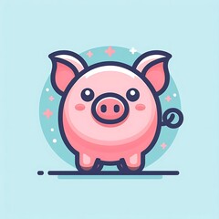 Fototapeta premium Adorable Cartoon Pig Illustration