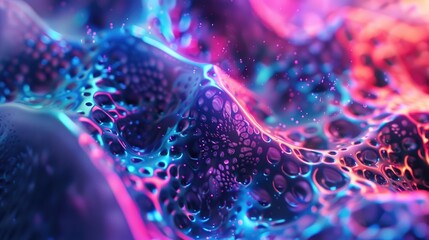 Fractal patterns in vibrant neon hues