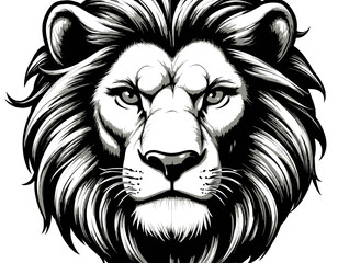 Fototapeta premium Lion Head with Different Colored Eyes 