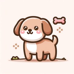 Obraz premium Adorable Cartoon Bunny with Big Eyes