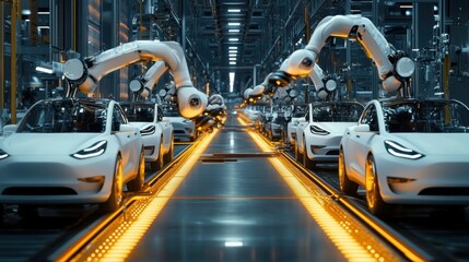 Fototapeta premium Intelligent factory and Industry 4.0 management.