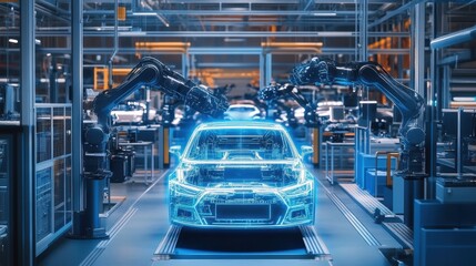 Fototapeta premium Intelligent factory and Industry 4.0 management.