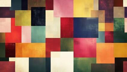Abstract Geometric Composition in Vibrant Colors