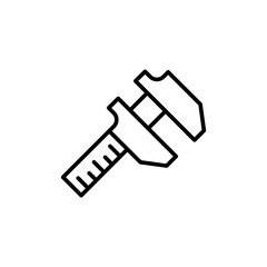 Caliper outline icons, minimalist vector illustration ,simple transparent graphic element .Isolated on white background
