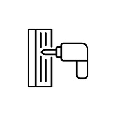 Drill outline icons, minimalist vector illustration ,simple transparent graphic element .Isolated on white background