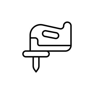 black jigsaw tool icon clip art preview
