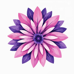 Purple and Pink Flower Illustration 
