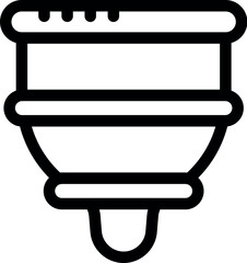 Line icon of a reusable menstrual cup, a sustainable alternative for feminine hygiene