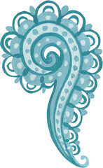 Paisley isolated elements outline folklore motif classic trendy