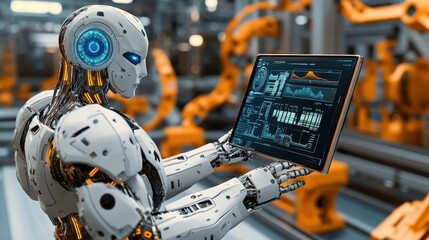 Fototapeta premium Intelligent factory and Industry 4.0 management.