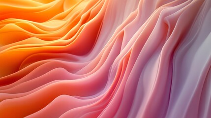 Obraz premium Vibrant Fabric Waves in Shades of Orange and Pink