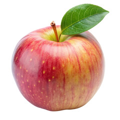 red apple with leaf