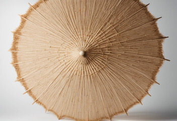 Straw Beach Umbrella Isolated on white background transparent