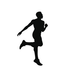 Obraz premium A silhouette of a male runner in a running pose 