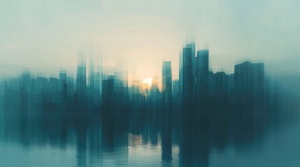 Fototapeta premium Urban Sunrise Silhouette