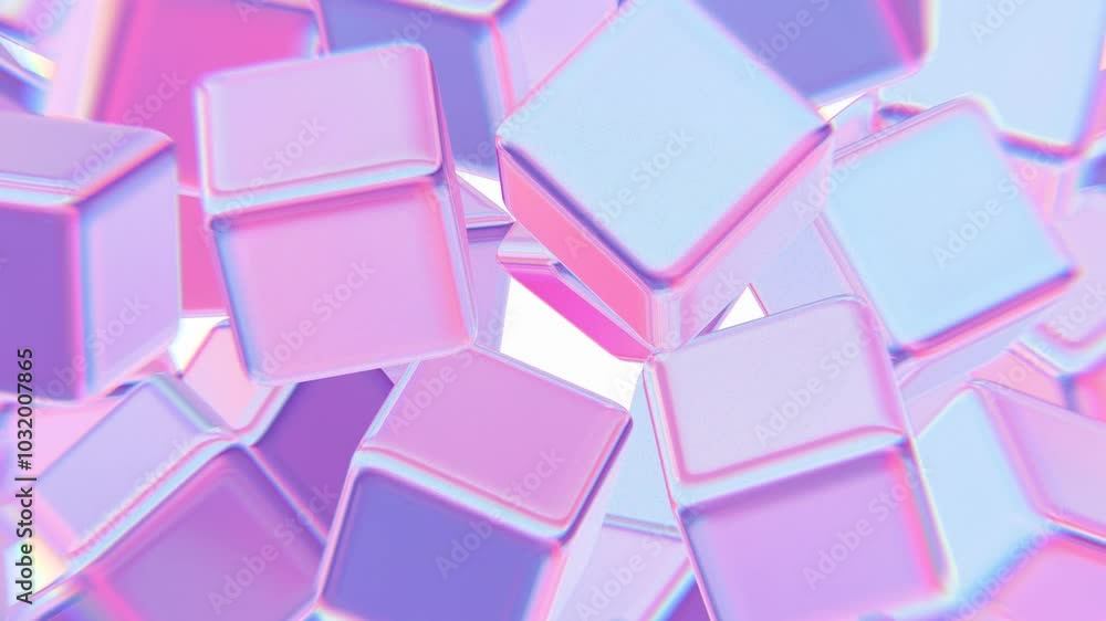 Leinwandbilder abstract pastel cubes floating in a soft gradient environment