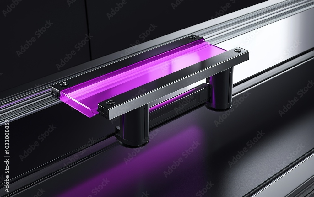 Aufkleber high-tech linear actuator with a vibrant purple guide rail design showcasing precision engineering i
