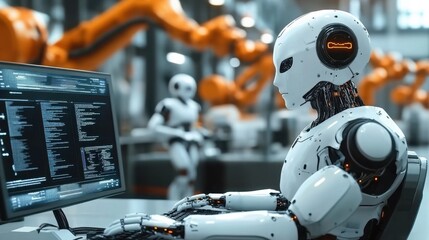 Fototapeta premium Intelligent factory and Industry 4.0 management.