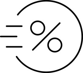 Loan Related and Investment Line Vector Icon. Investment, Percentage, Interest Rate.