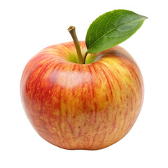red apple with leaf