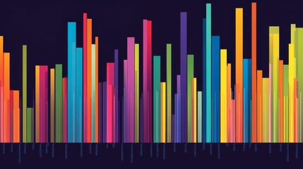 Colorful Bar Graphs on Dark Background
