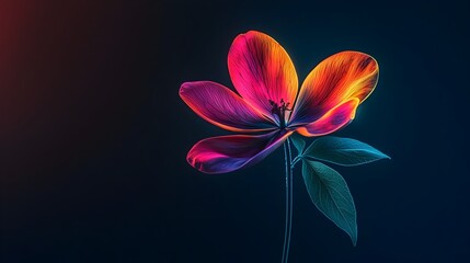 Genetically Engineered Flower Transitioning Through Vibrant Color Spectrum