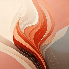 淡いパステルカラーと柔らかな曲線が織りなす洗練されたミニマル抽象アート