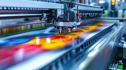 printing machine in action, producing high-quality prints