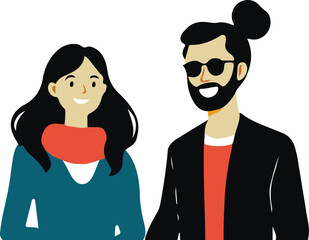 A man and a woman are smiling at the camera