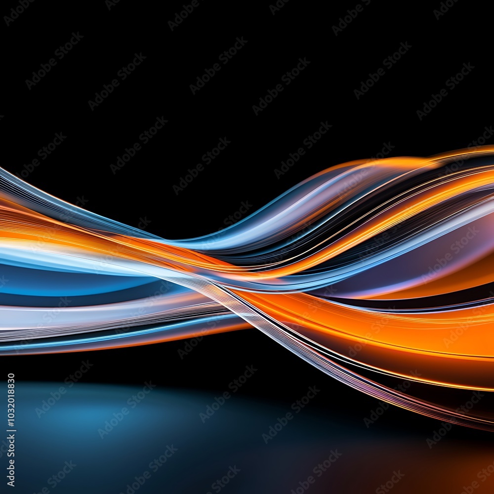 Poster stunning abstract waves of colorful light create a dynamic visual experience. perfect for modern dec