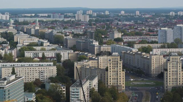 Strausberger Platz Berlin top shot 4K