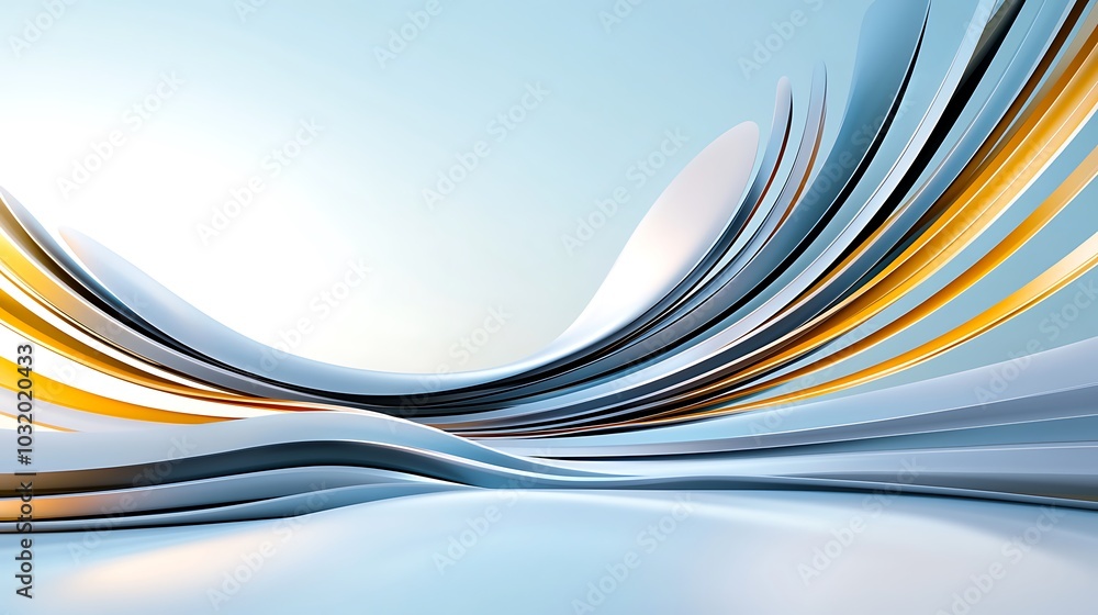 Poster an artistic representation of flowing lines in soft colors, creating a serene and modern vibe. perfe