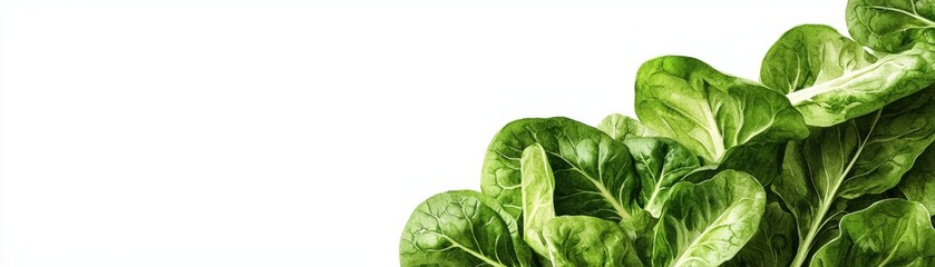Obraz premium Fresh green leafy vegetables on a white isolated background.