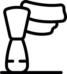 Shaving brush applying shaving cream on white background, barber shop concept vector illustration in outline style