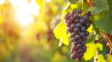Naklejka premium Grapes Galore: Exploring a Vineyard's Abundance in Stunning
