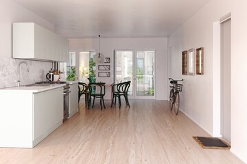 Fototapeta premium modern scandinavian style kitchen interior.