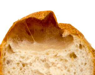 The isolated wheat bread on a white background.