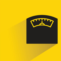 Naklejka premium weight scale icon with shadow on yellow background