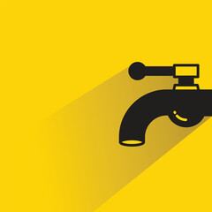 faucet icon with shadow on yellow background