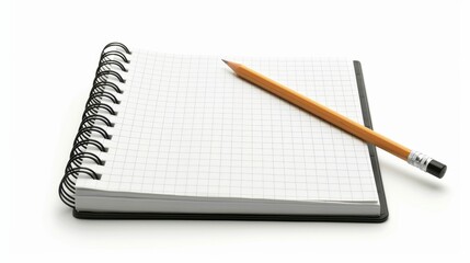 Naklejka premium An Open Spiral Notebook with a Pencil: Perfect for Note-Taking and Creativity