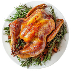 Roast turkey  isolated on transparent background Generative AI	




