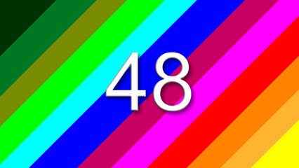 48 colorful rainbow background year number