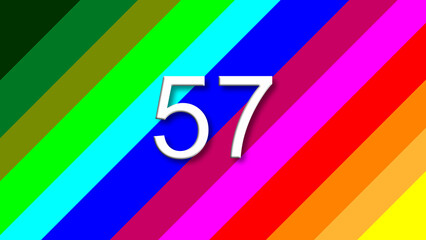 57 colorful rainbow background year number