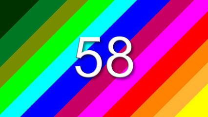 58 colorful rainbow background year number