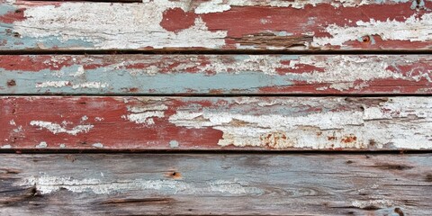 Obraz premium Weathered wood planks with chipped paint.