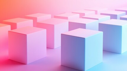 Fototapeta premium Minimalist Gradient Squares, a series of uniform squares showcasing elegant gradient shading, emphasizing simplicity and modern design aesthetics