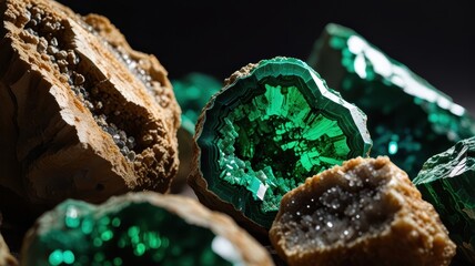 Experience the green world of malachite. Our backgrounds with hypnotic patterns and velvety texture will add natural elegance to your projects.