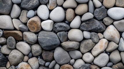 Assorted Smooth Stones Texture. Natural Pebbles Background in Earth Hues