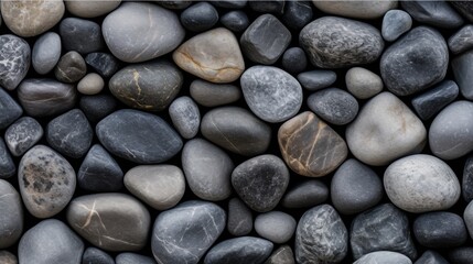 Assorted Smooth Stones Texture. Natural Pebbles Background in Earth Hues