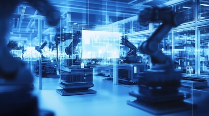 Fototapeta premium Intelligent factory and Industry 4.0 management.